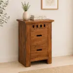 Srbania Natural Finish Side Drawer Table
