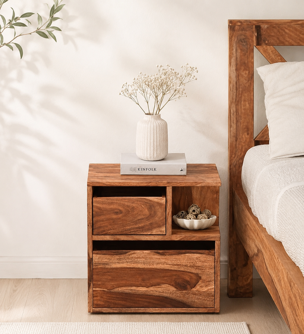 Blpine-Natural-Finish-Bedside-Table-classic-wood-1.webp Blpine Natural Finish Bedside Table - Image 1