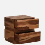 Pelix Natural Finish Solid Wood Bedside Cabinet - Image 6