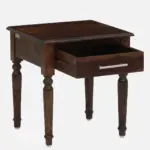Dalder Sheesham Wood Nightstand in Sun-Dried Oak Finish with Drawer - Image 5