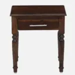 Dalder Sheesham Wood Nightstand in Sun-Dried Oak Finish with Drawer - Image 6