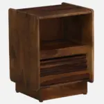 Harlo Acacia Wood Bedside Table in Rustic Natural Finish - Image 3