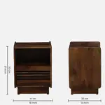 Harlo Acacia Wood Bedside Table in Rustic Natural Finish - Image 8