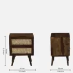 Ashton Sheesham Wood Bedside Table in Honey Oak Finish - Image 6