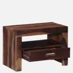 Tavrin Sheesham Wood Nightstand in Burnt Sienna Finish with Drawer - Image 6