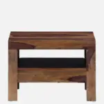 Tavrin Sheesham Wood Nightstand in Burnt Sienna Finish with Drawer - Image 8
