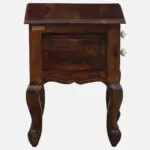 Daven Acacia Wood Nightstand in Golden Pebble Finish with Drawer - Image 7