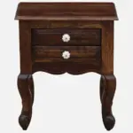 Daven Acacia Wood Nightstand in Golden Pebble Finish with Drawer - Image 8