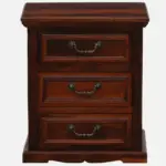 Caldrew Solid Wood Nightstand in Vanilla Bark Natural Finish with Drawer - Image 3