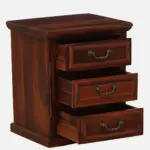 Caldrew Solid Wood Nightstand in Vanilla Bark Natural Finish with Drawer - Image 5