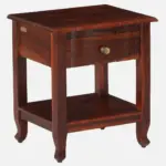 Troven Teak Wood Nightstand in Pale Flint Finish with Cabinet - Image 5
