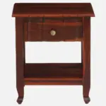 Troven Teak Wood Nightstand in Pale Flint Finish with Cabinet - Image 8