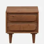 Sovren Solid Wood Bedside Table in Warm Clay Natural Finish - Image 9