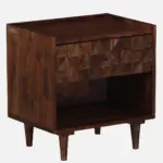 Jorvyn Sheesham Wood Bedside Table in Earthy Slate Natural Finish - Image 3