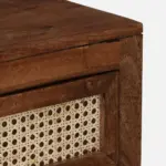 Osvren Solid Wood Nightstand in Bark Amber Finish with Drawer - Image 6