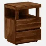 Pelvyn Sheesham Wood Bedside Table in Sunlit Stone Natural Finish - Image 4