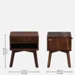Weldyn Solid Teak Nightstand in Dusk Amber Finish with Shelf - Image 8