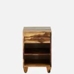 Kroven Acacia Wood Nightstand in Rustic Loam Finish with Drawer - Image 5