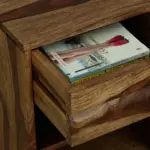 Kroven Acacia Wood Nightstand in Rustic Loam Finish with Drawer - Image 6