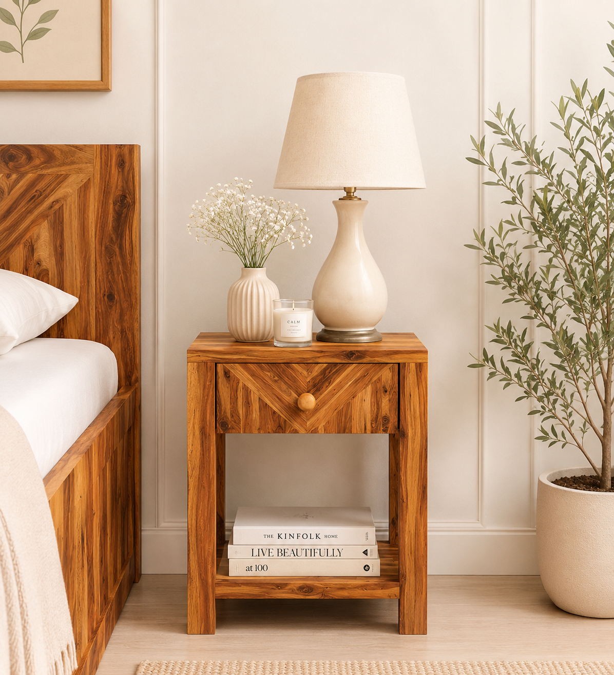classic-wood-1-25.webp Frevyn Mango Wood Bedside Table in Dusty Hazel Finish - Image 1