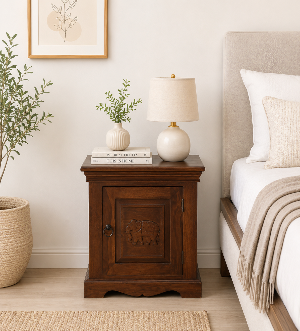 classic-wood-5-16.webp Wrevolk Solid Wood Nightstand in Golden Fawn Finish with Open Shelf4 - Image 1