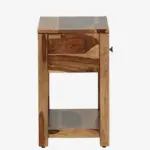 Wooden Bedside Cabinet with Spacious Drawer & Stylish Open Storage - Image 4