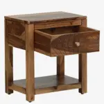 Wooden Bedside Cabinet with Spacious Drawer & Stylish Open Storage - Image 5