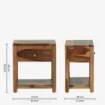 Wooden Bedside Cabinet with Spacious Drawer & Stylish Open Storage - Image 8