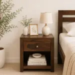 Havikro Solid Wood Bedside Table for Bedroom