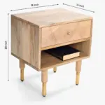 Crvensa Handcrafted Wooden Nightstand with Elegant Storage - Image 5