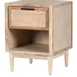 Kunvoria Handcrafted Solid Wood Nightstand in Teak Finish - Image 2