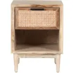 Kunvoria Handcrafted Solid Wood Nightstand in Teak Finish - Image 5