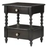 Corzavia Solid Sheesham Wood Nightstand in Walnut Finish - Image 3