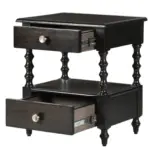 Corzavia Solid Sheesham Wood Nightstand in Walnut Finish - Image 4