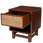 Oarvanta Solid Wood Bedside Table with Open Shelf Design - Image 5