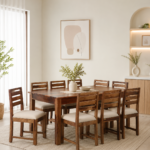 Nelmor Premium Sheesham Wood 8 Seater Dining Set with Comfortable Chairs