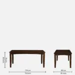 Fstario Classic Sheesham Wood 8 Seater Dining Table with Bench & Chairs - Image 3