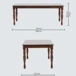 Mlvanto Premium 8 Seater Dining Table Set in Rich Teak Finish - Image 5