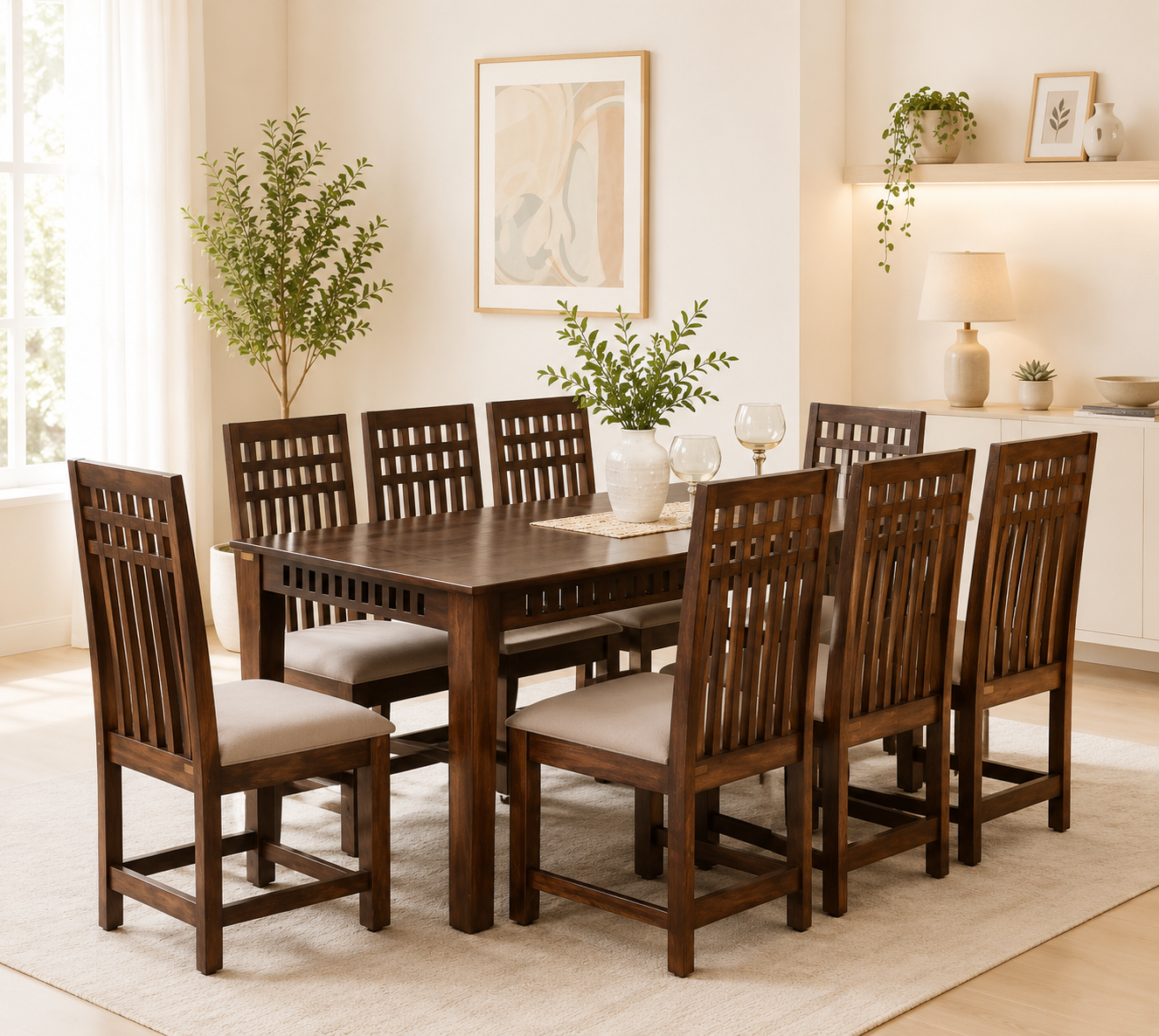 Worvesta-Wooden-8-Seater-Dining-Set-in-Provincial-Teak-Finish-classic-wood-1.png Worvesta Wooden 8 Seater Dining Set in Provincial Teak Finish - Image 1