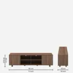 Ridgewood Acacia Wood TV Unit in Water Resistant Antique Walnut Finish - Image 2