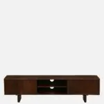Hloverton Solid Teak Wood Entertainment Unit in Moisture Resistant Rustic Oak Finish - Image 8