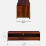 Ashford Sheesham Media Console, Honey Oak (69x20 in) - Image 3