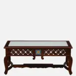 Cedar Wood Cabin Style Coffee Table in Chestnut Finish - Image 5