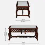 Cedar Wood Cabin Style Coffee Table in Chestnut Finish - Image 7