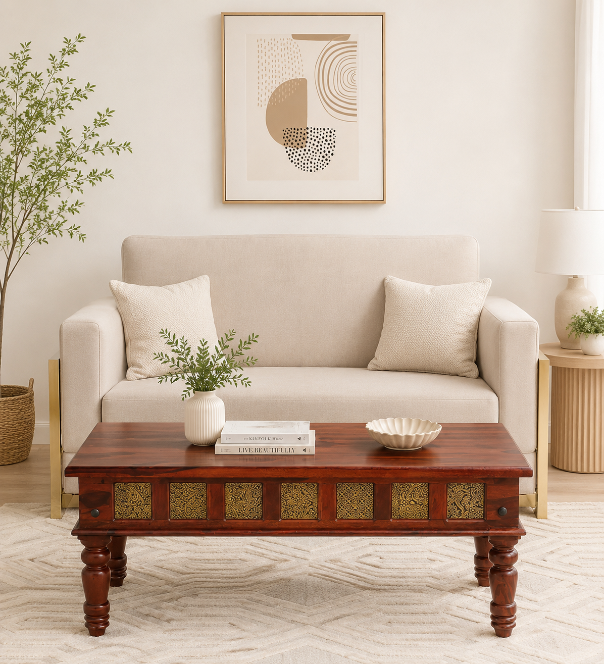 classic-wood-1-7.png Jackfruit Wood Traditional Coffee Table in Dark Mahogany - Image 1