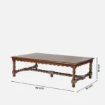 Jackfruit Wood Traditional Coffee Table in Dark Mahogany - Image 5