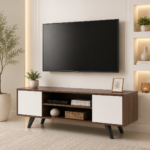 Vanya Solid Sheesham Wood TV Console In Natural Oak Finish