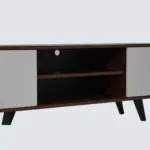 Vanya Solid Sheesham Wood TV Console In Natural Oak Finish - Image 2