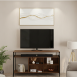 Savaan Wide Solid Mango Wood TV Unit In Honey Amber Wood Tone