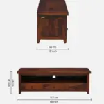 Driftara Solid Wood TV Unit with Open Shelves in Warm Walnut Finish - Image 7